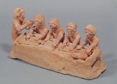 Bakers Kneading Dough to the Sound of a Flute, Found at Thebes, Boeotia, 6th Century BC by Greek